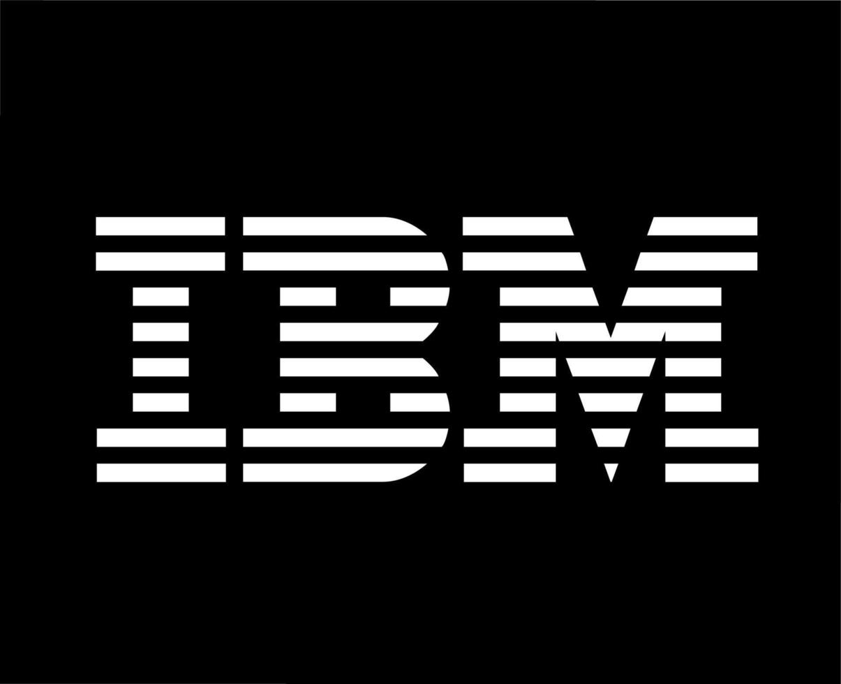 ibm marca símbolo Programas computador logotipo branco Projeto vetor ilustração com Preto fundo