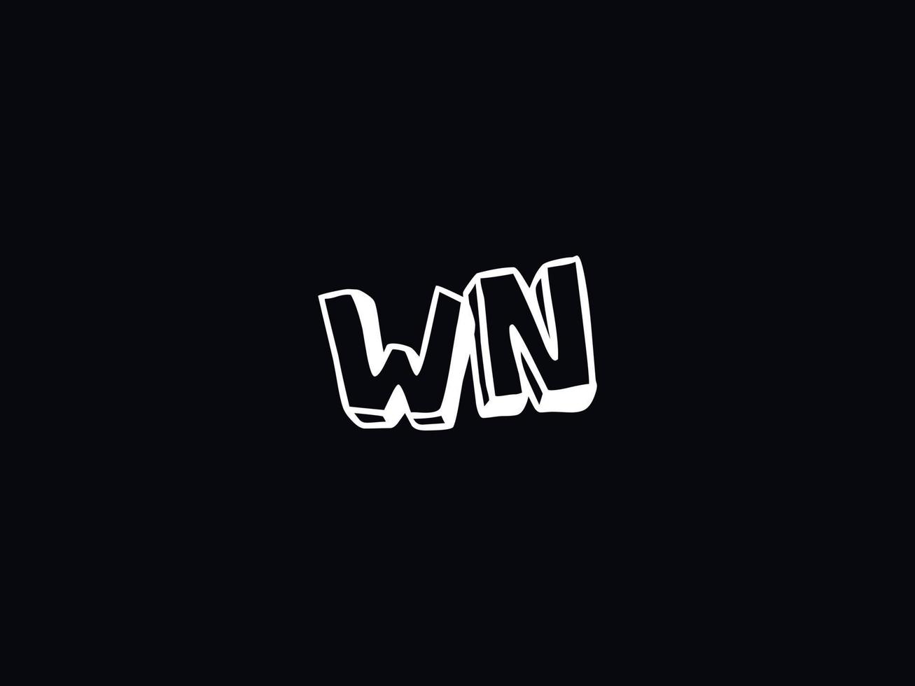 único wn logotipo ícone, criativo wn colorida carta logotipo vetor