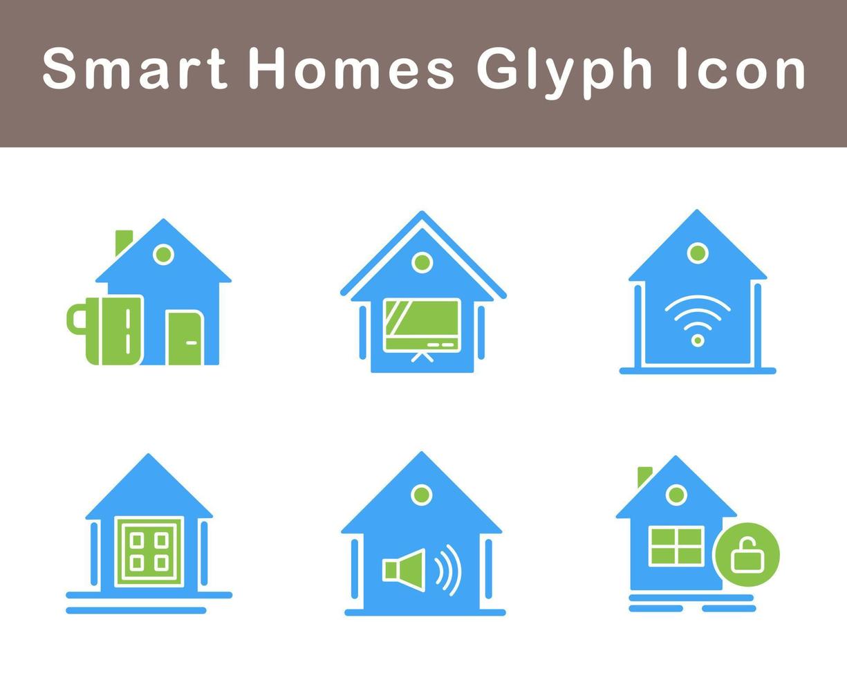 inteligente casas vetor ícone conjunto