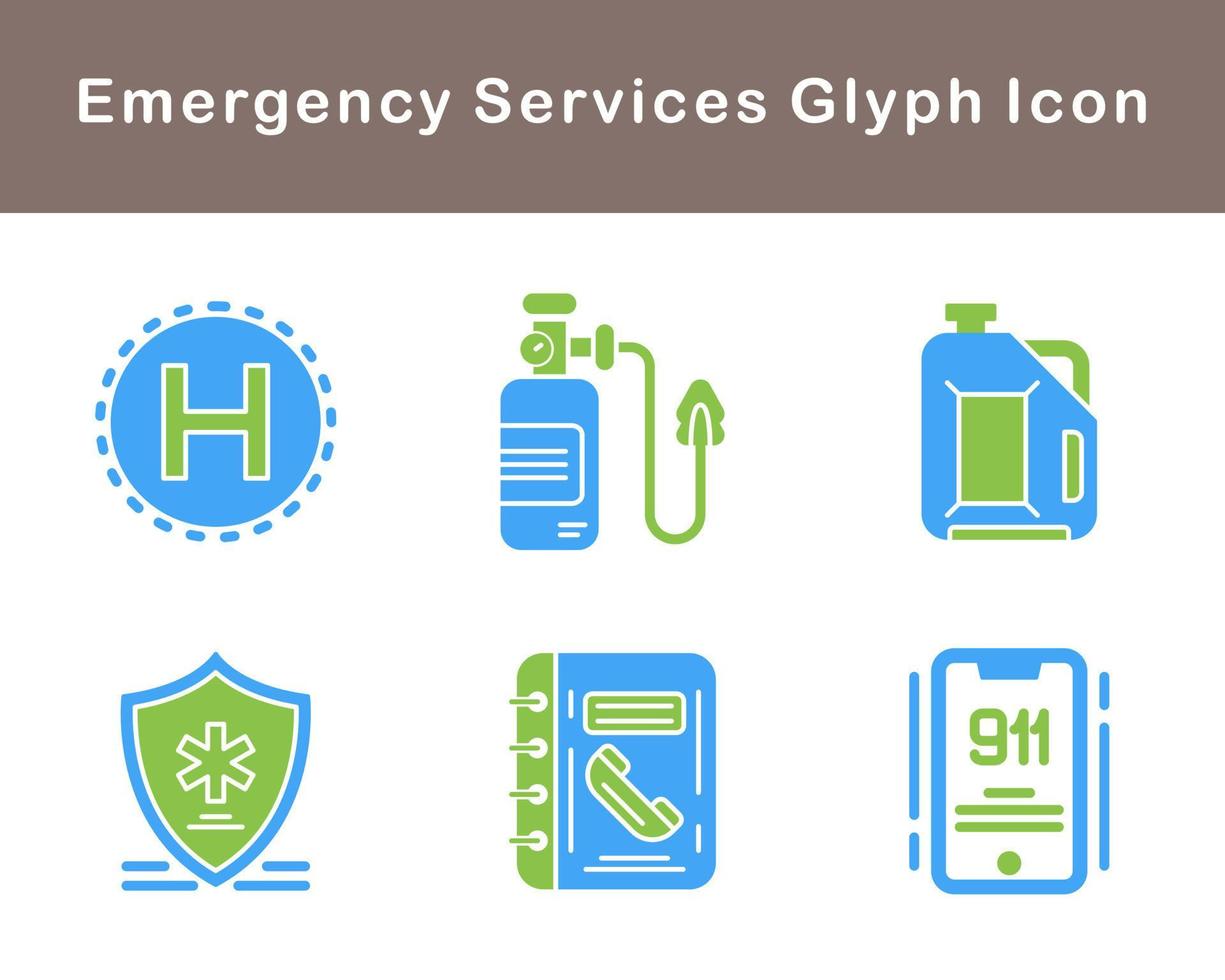 emergência Serviços vetor ícone conjunto
