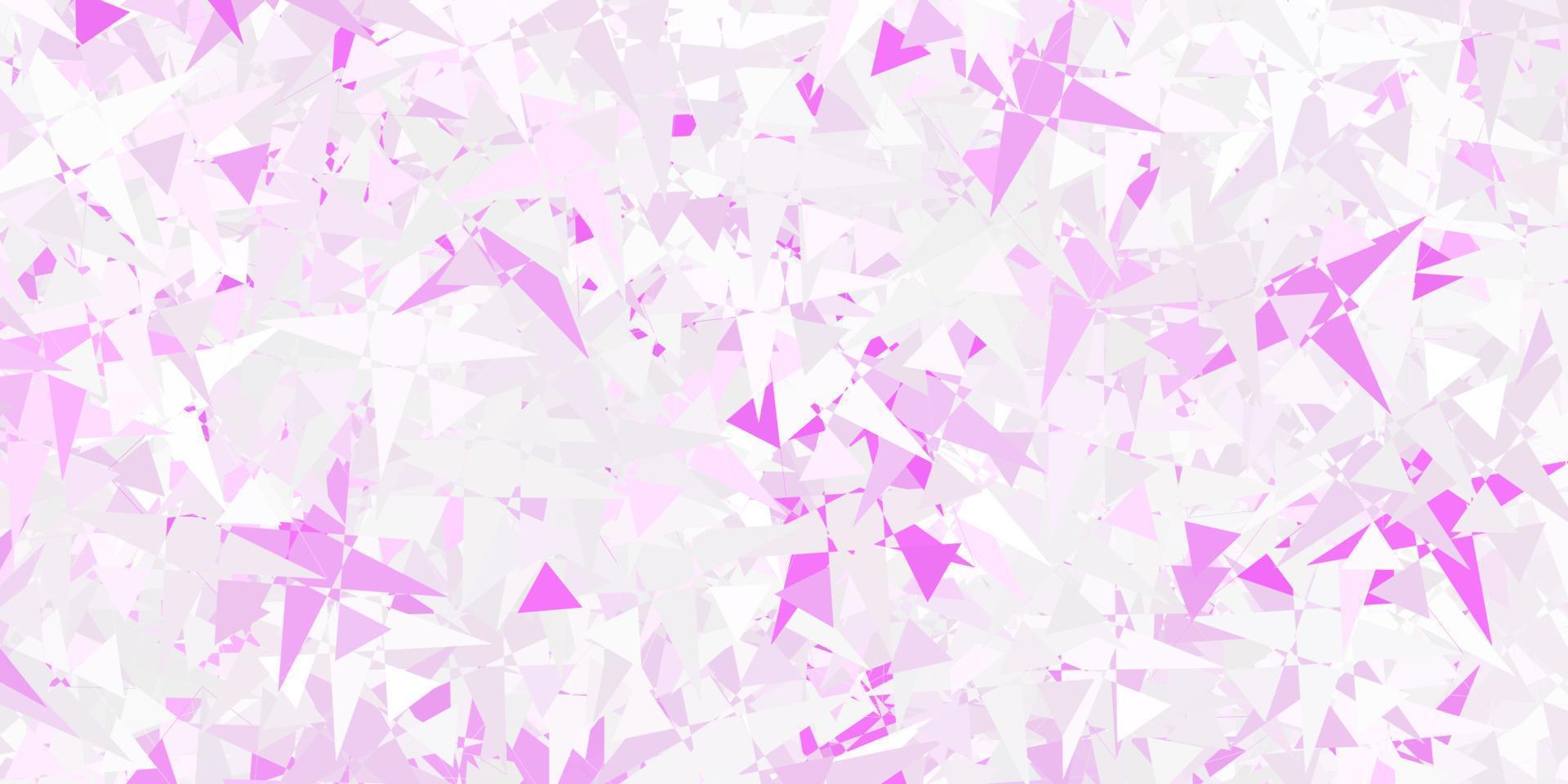 textura vector roxo claro com triângulos aleatórios.