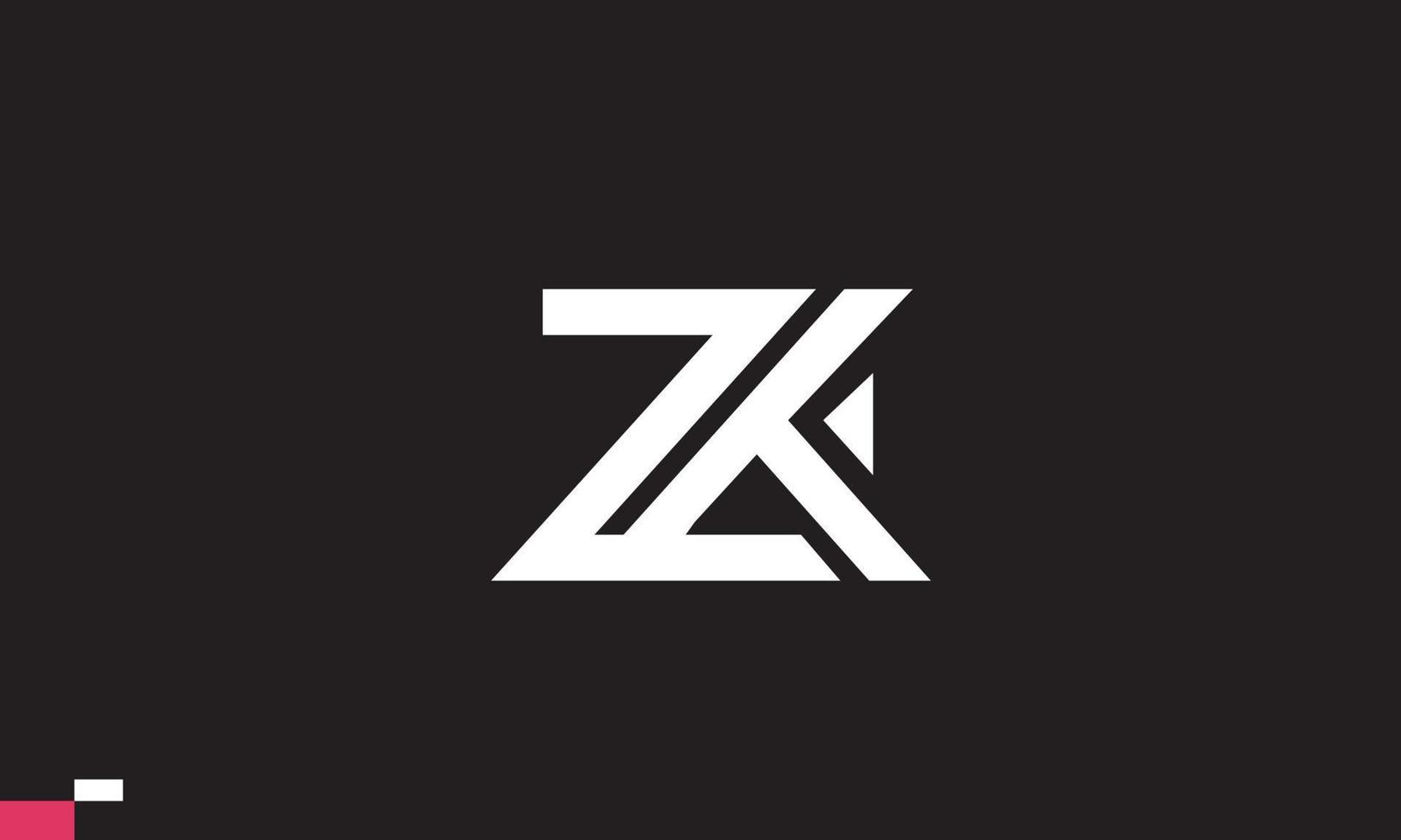 letras do alfabeto iniciais monograma logotipo zk, kz, z e k vetor