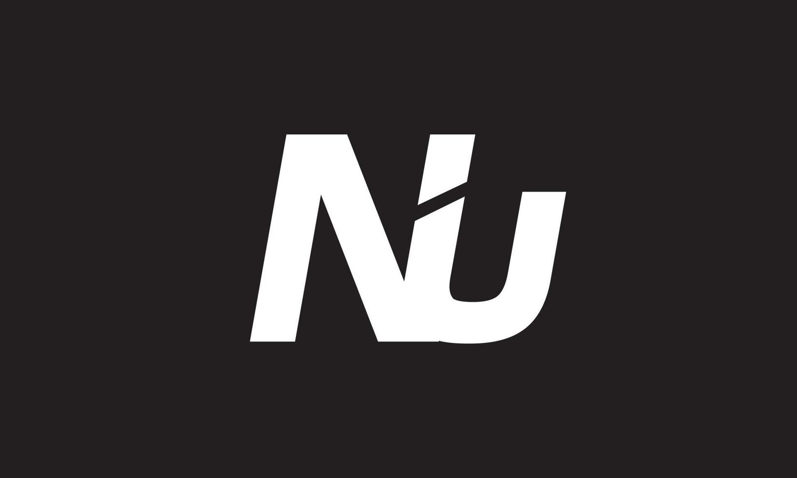 letras do alfabeto iniciais monograma logotipo nu, un, n e u vetor