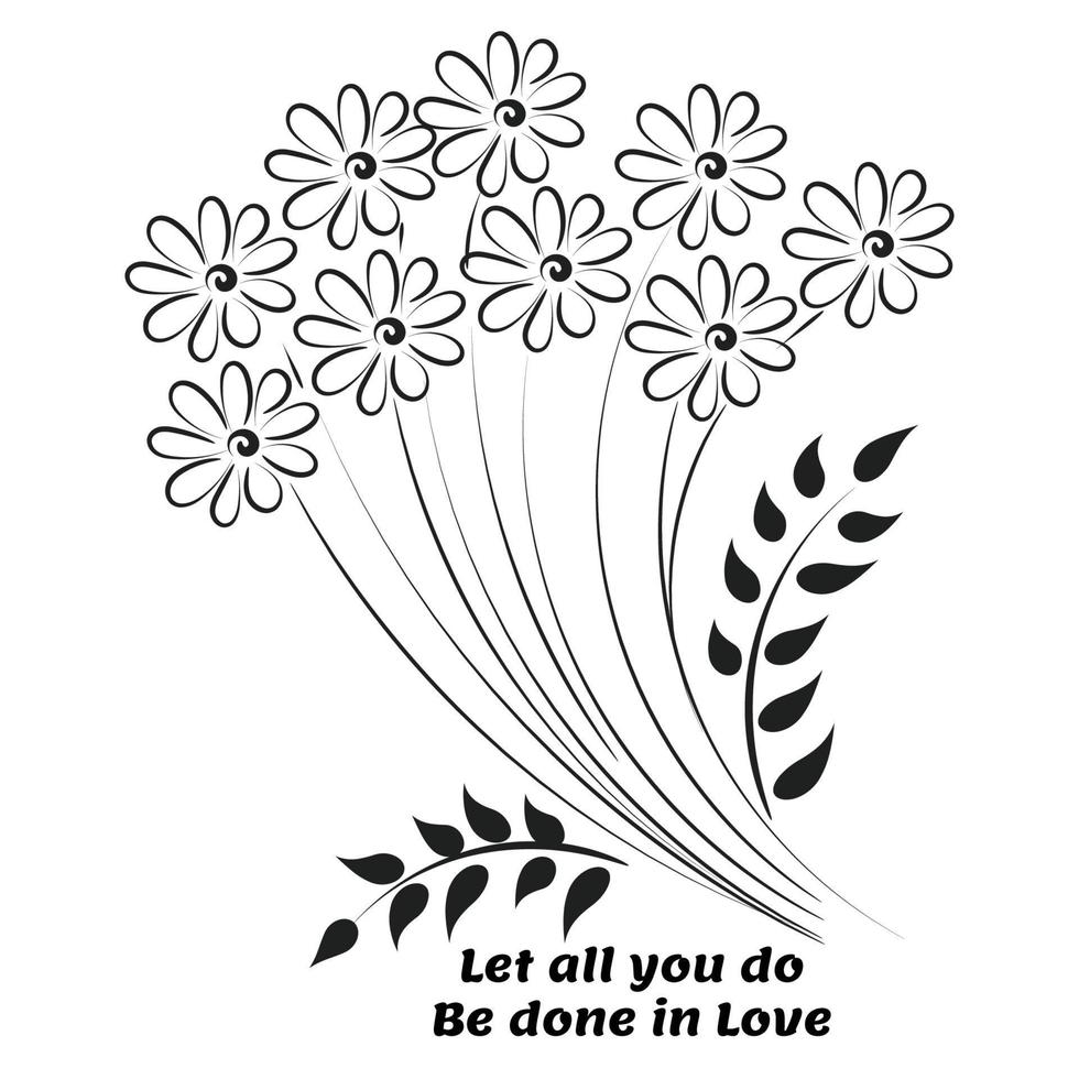 bíblico frase com floral Projeto. cristão tipografia para impressão ou usar Como poster, cartão, folheto ou t camisa vetor