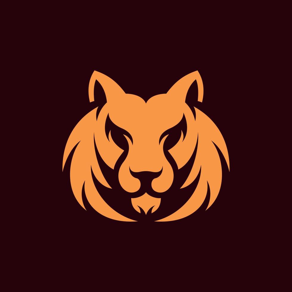 animal tigre face cabeça fera moderno logotipo vetor