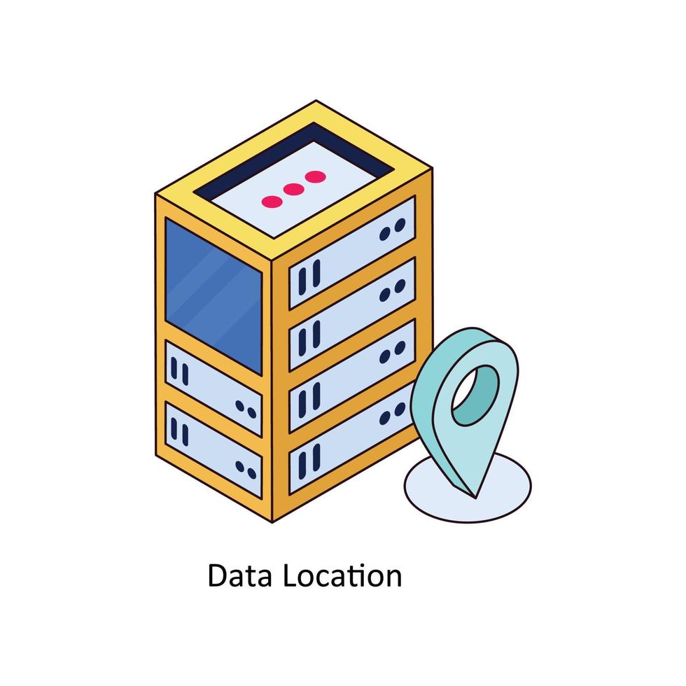 dados localização vetor isométrico ícones. simples estoque ilustração