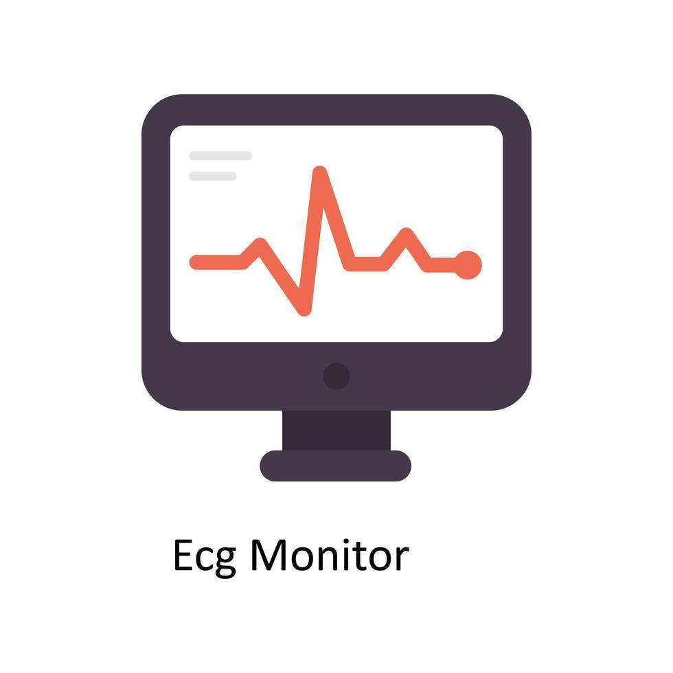 ecg monitor vetor plano ícones. simples estoque ilustração estoque