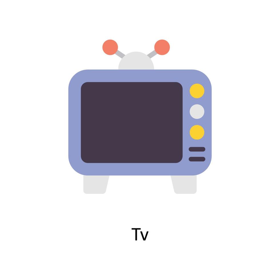 televisão vetor plano ícones. simples estoque ilustração estoque ilustração