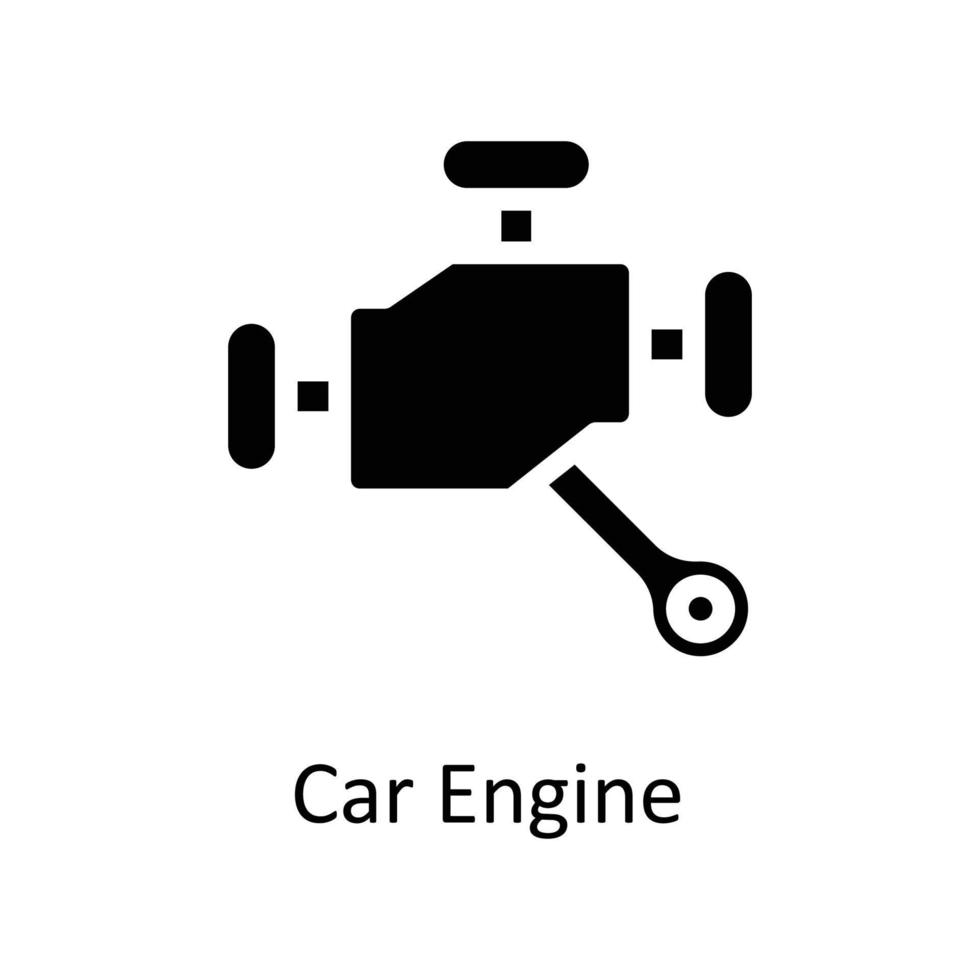 carro motor vetor sólido ícones. simples estoque ilustração estoque