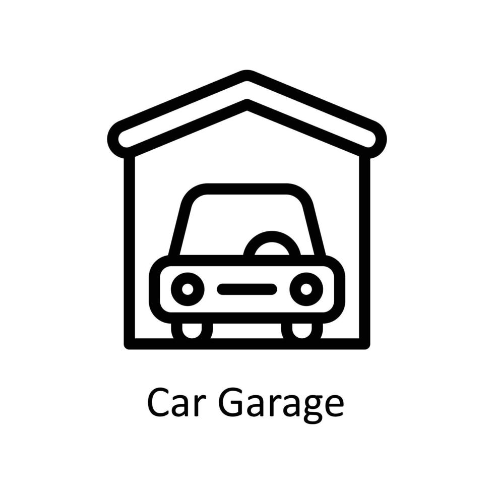 carro garagem vetor esboço ícones. simples estoque ilustração estoque