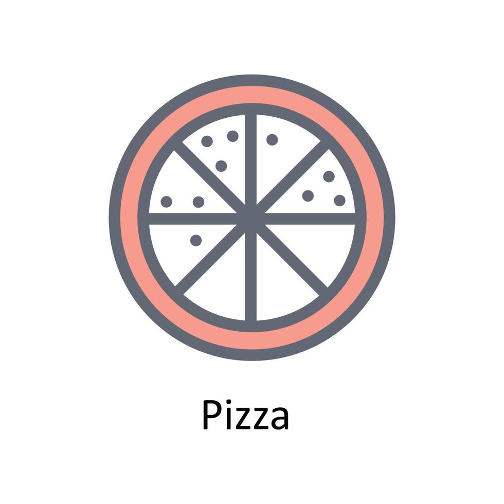 pizza vetor preencher esboço ícones. simples estoque ilustração estoque