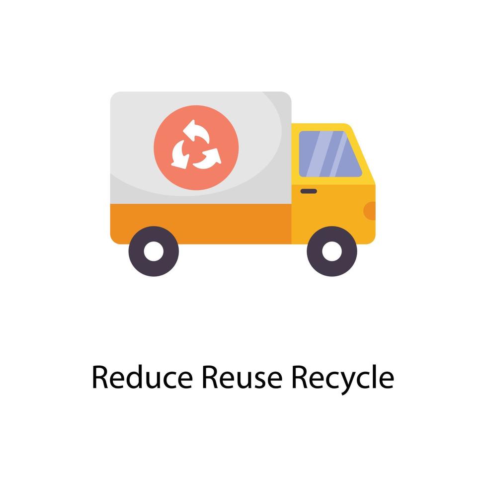 reduzir reuso reciclar vetor plano ícones. simples estoque ilustração estoque
