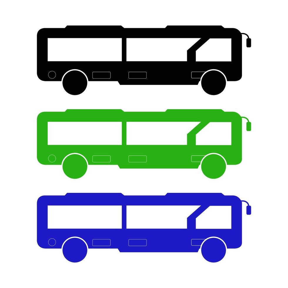 conjunto de ônibus da cidade em fundo branco vetor