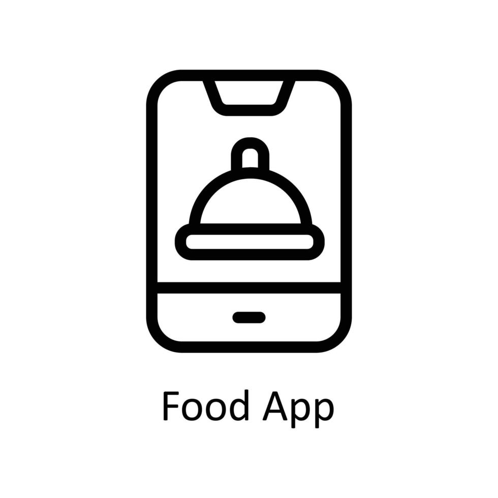 Comida aplicativo vetor esboço ícones. simples estoque ilustração estoque