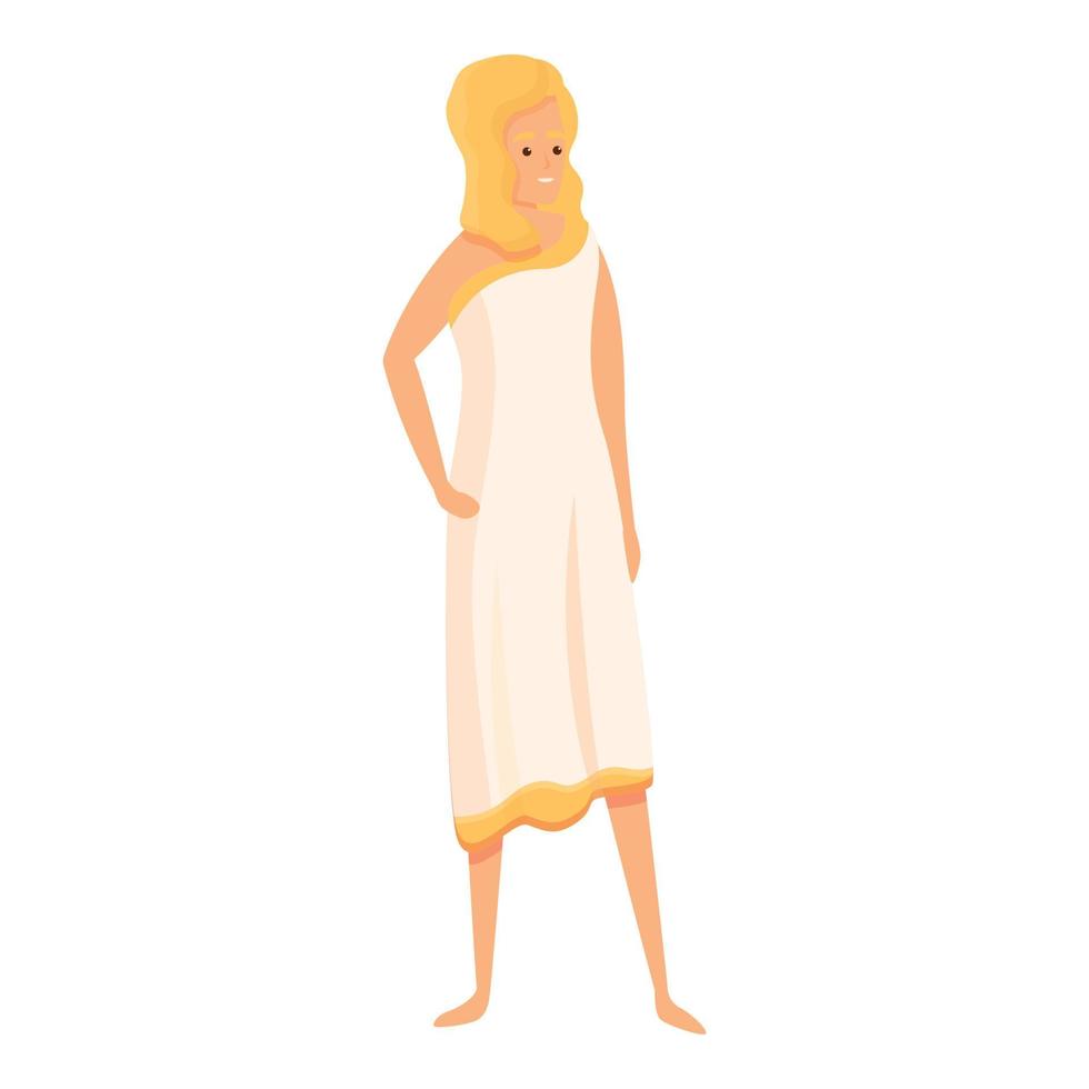 antigo Grécia fofa mulher ícone desenho animado vetor. grego vaso vetor