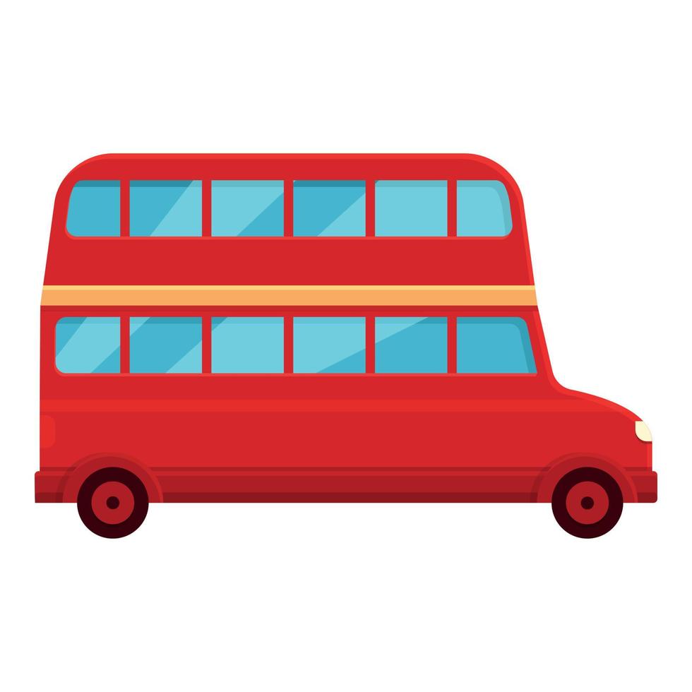 vermelho Londres ônibus ícone desenho animado vetor. cidade Tour vetor