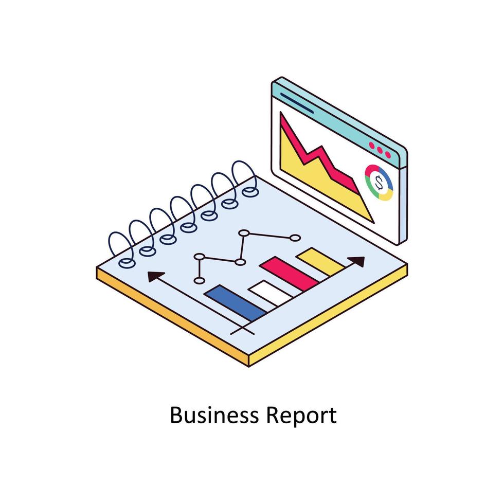 o negócio relatório vetor isométrico ícones. simples estoque ilustração estoque
