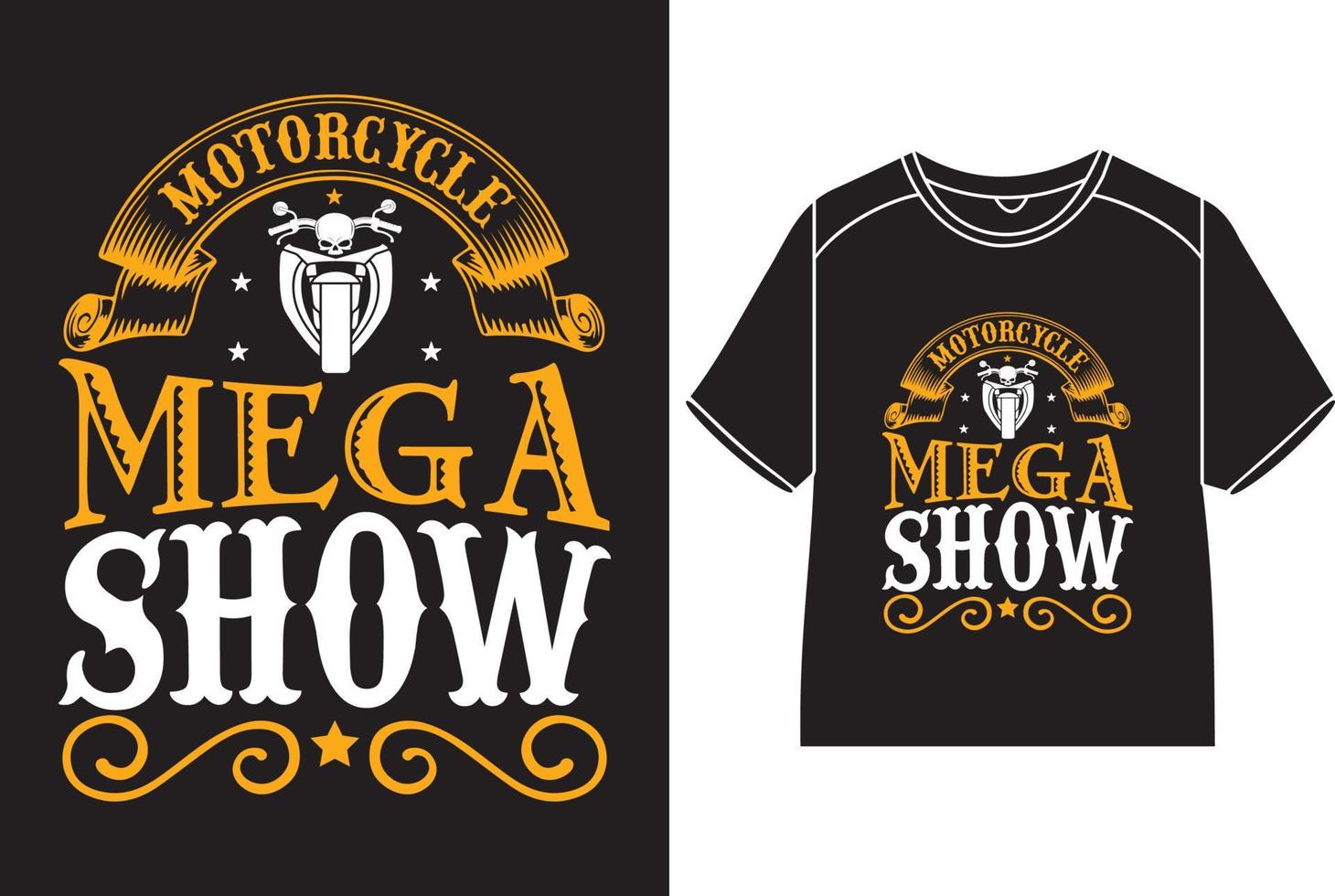 motocicleta mega mostrar camiseta Projeto vetor