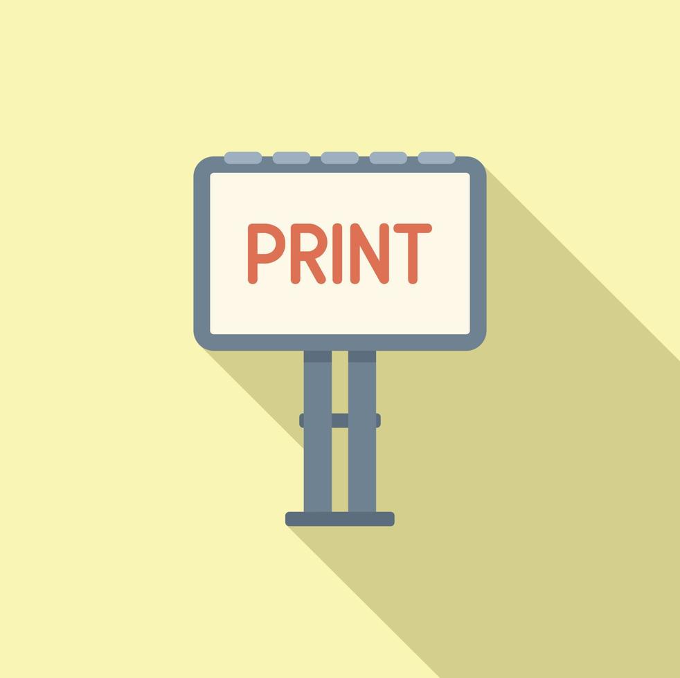 Painel publicitário impressão ícone plano vetor. impressora máquina vetor