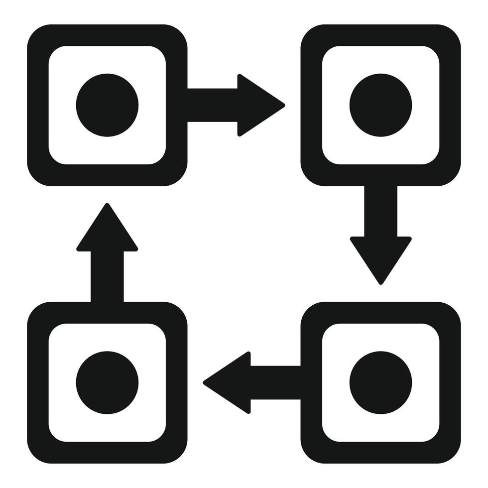 criptografia mover ícone simples vetor. quadra cadeia vetor