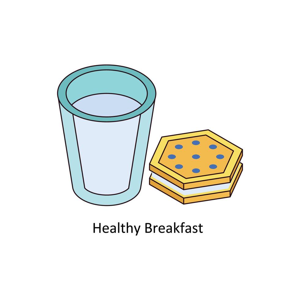 saudável café da manhã vetor isométrico ícones. simples estoque ilustração estoque