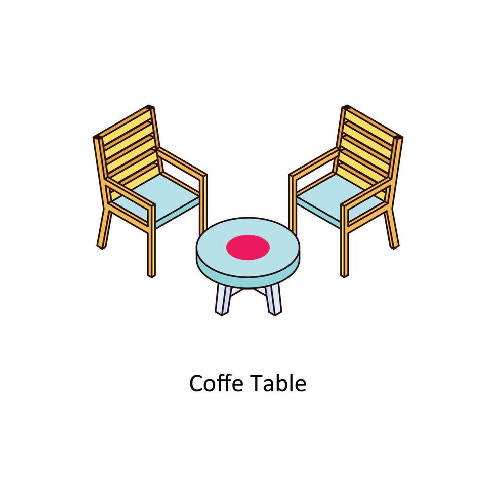 café mesa vetor isométrico ícones. simples estoque ilustração estoque