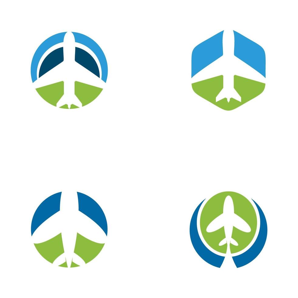 modelo de design de logotipo de avião de viagem vetor