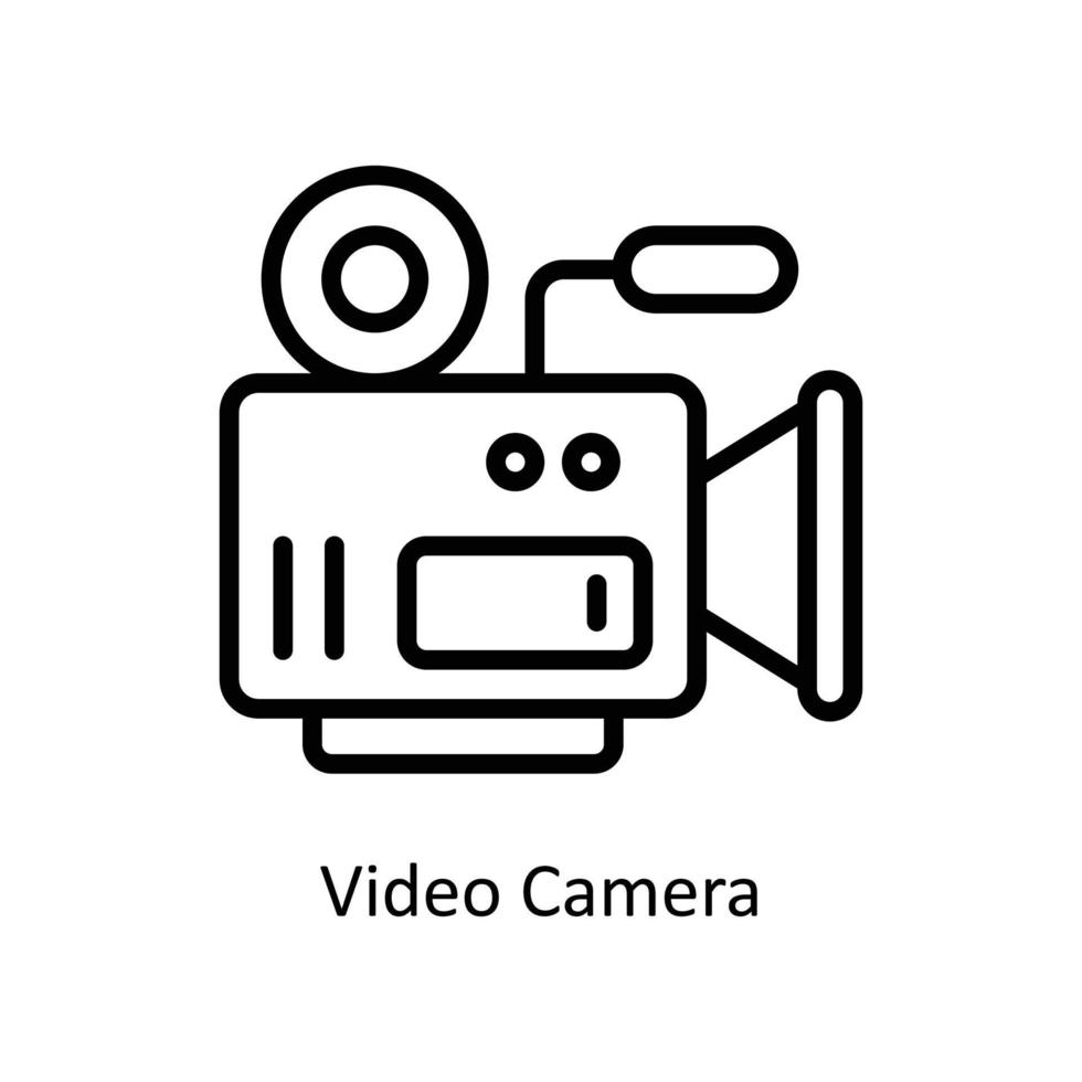 vídeo Câmera vetor esboço ícones. simples estoque ilustração estoque