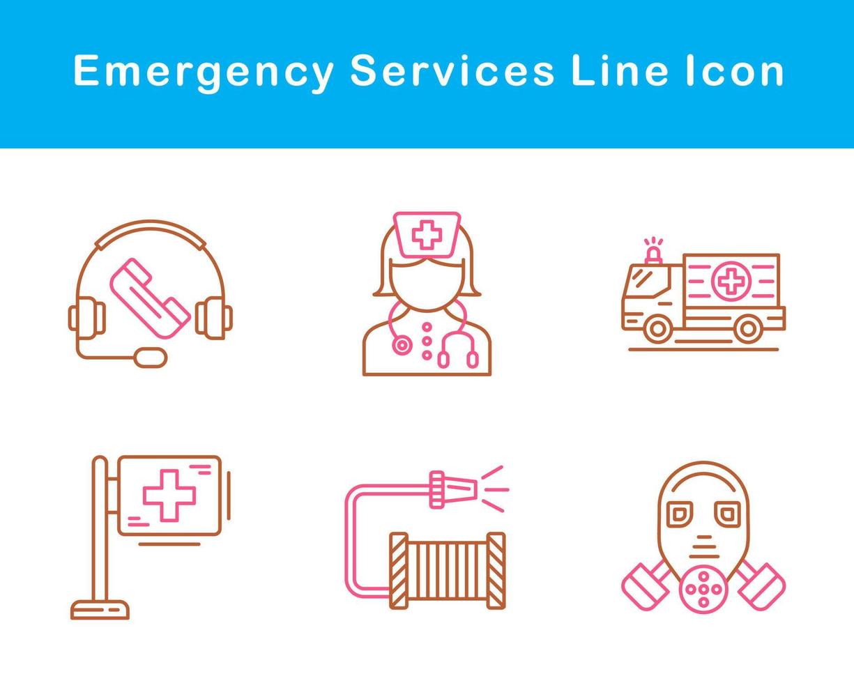 emergência Serviços vetor ícone conjunto