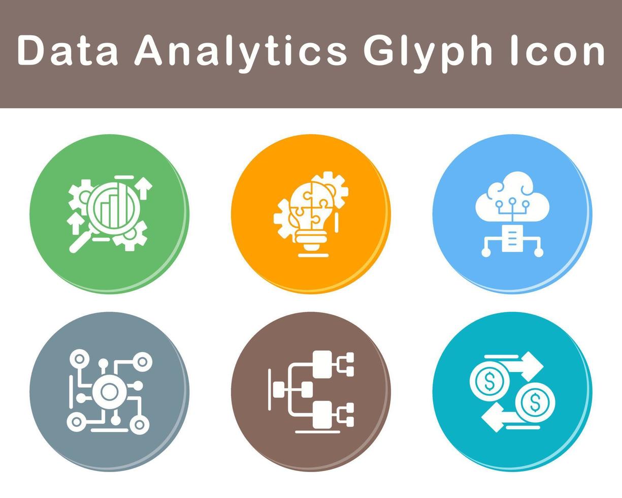 dados analytics vetor ícone conjunto