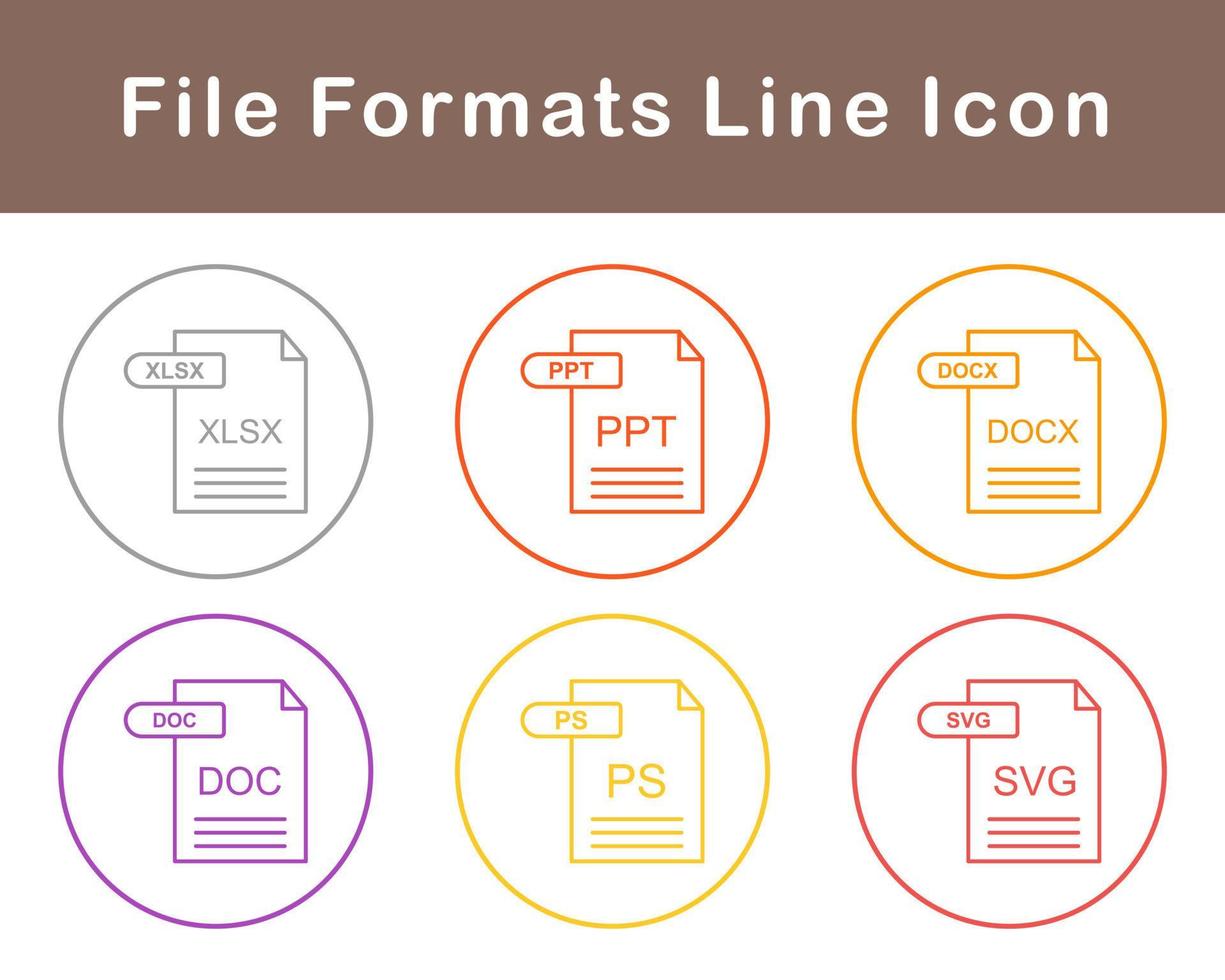 Arquivo formatos vetor ícone conjunto