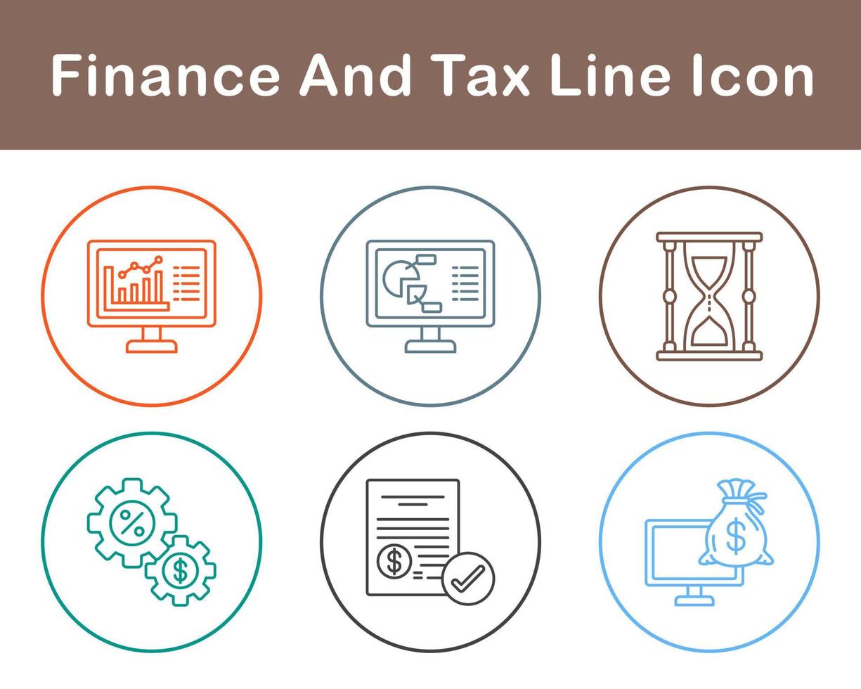 finança e imposto vetor ícone conjunto