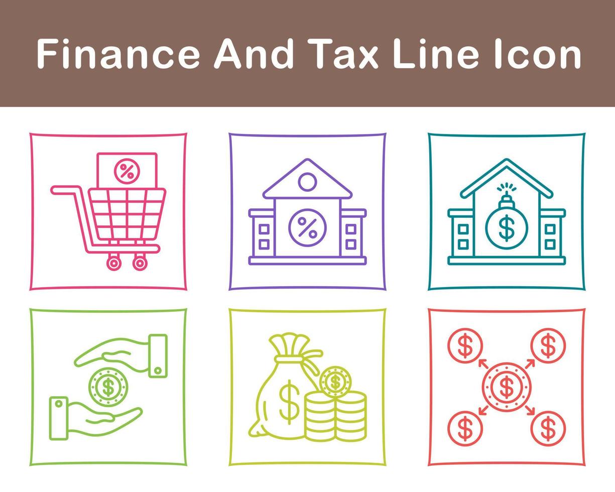 finança e imposto vetor ícone conjunto