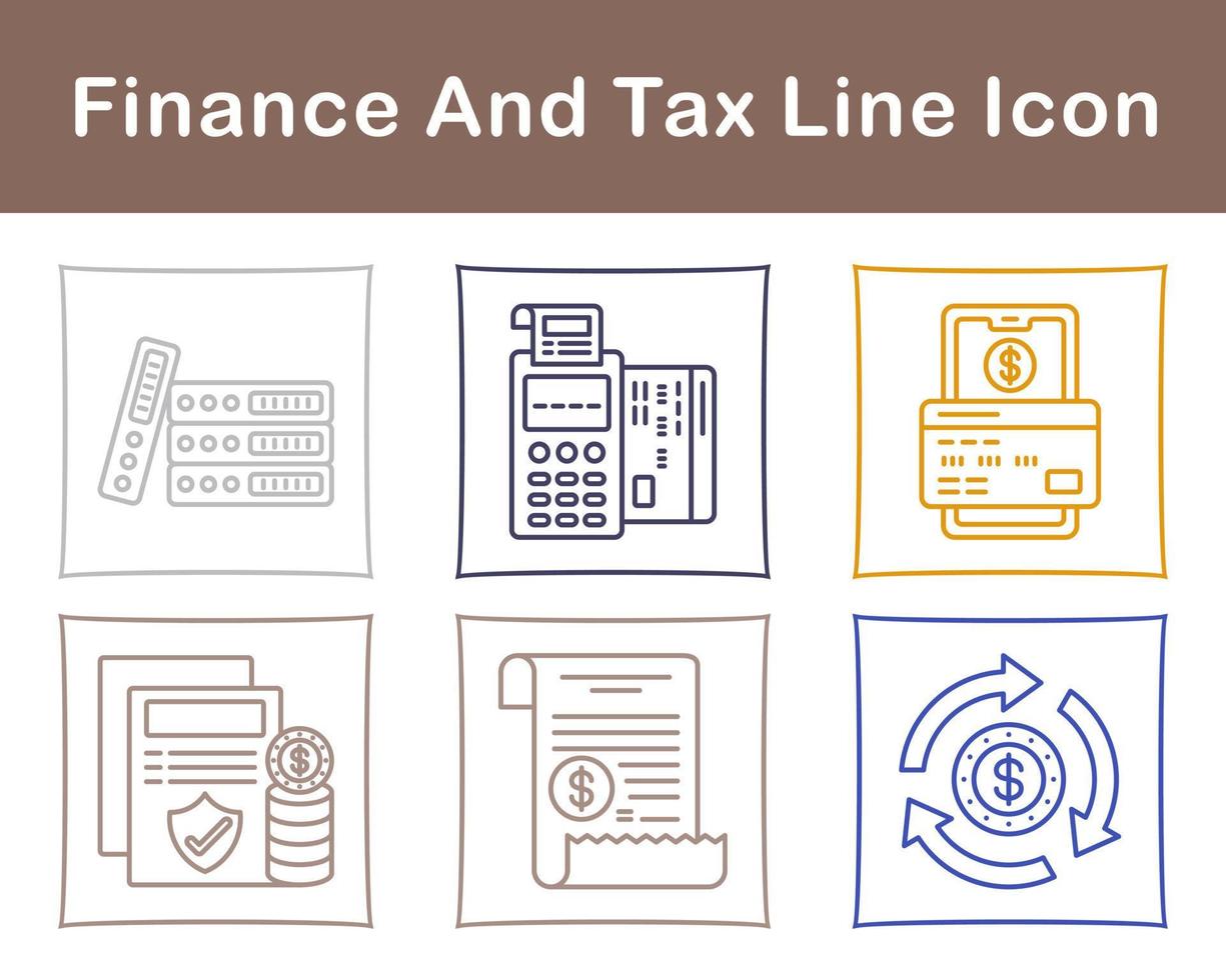 finança e imposto vetor ícone conjunto