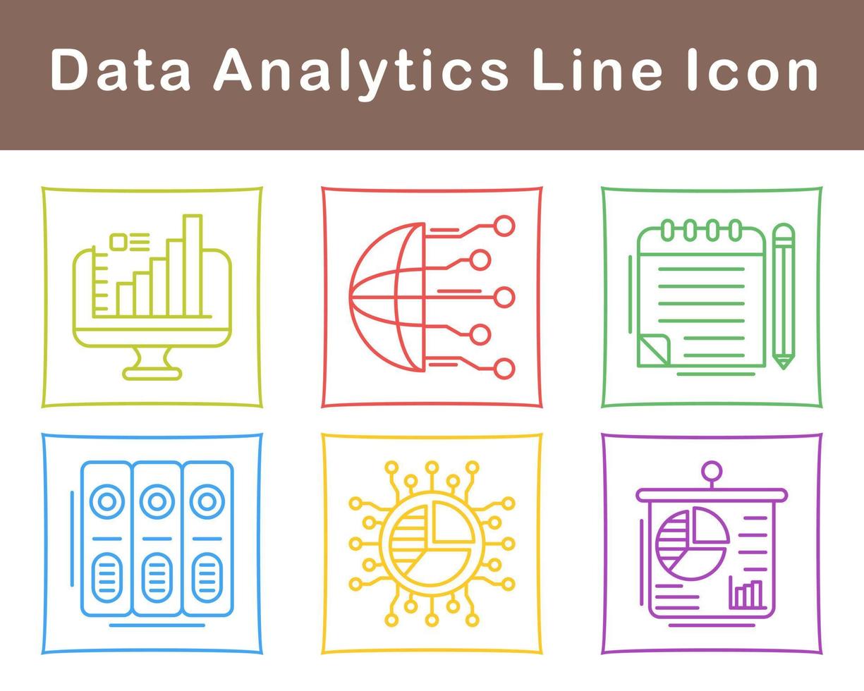 dados analytics vetor ícone conjunto