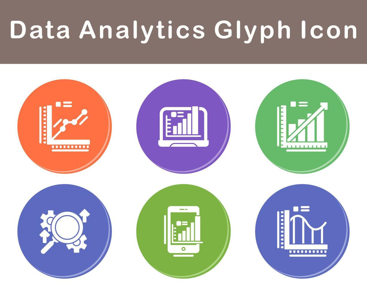 dados analytics vetor ícone conjunto