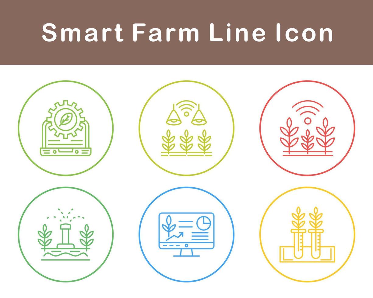 inteligente Fazenda vetor ícone conjunto
