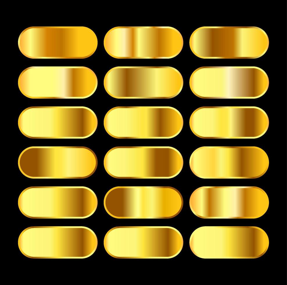 dourado gradientes vetor conjunto ícones. dourado definir.