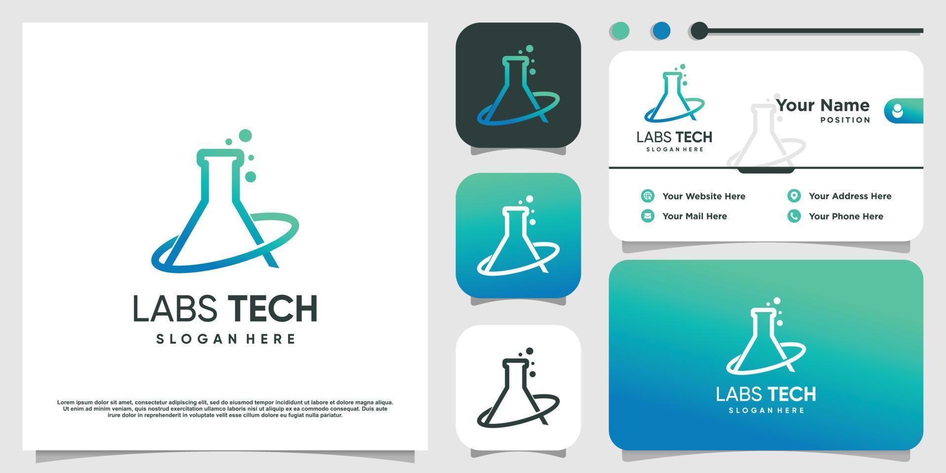 laboratórios logotipo Projeto modelo com tecnologia estilo vetor