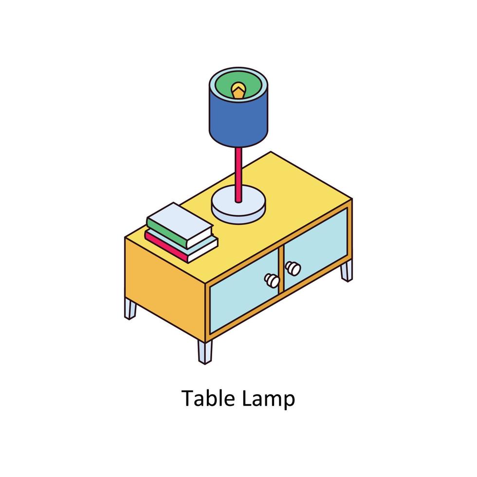 mesa luminária vetor isométrico ícones. simples estoque ilustração estoque