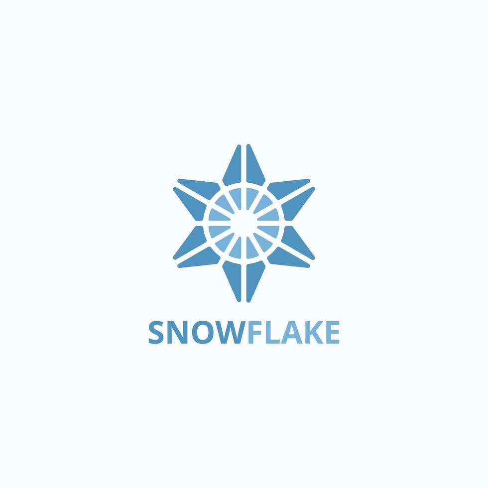floco de neve logotipo com hexagrama forma. vetor
