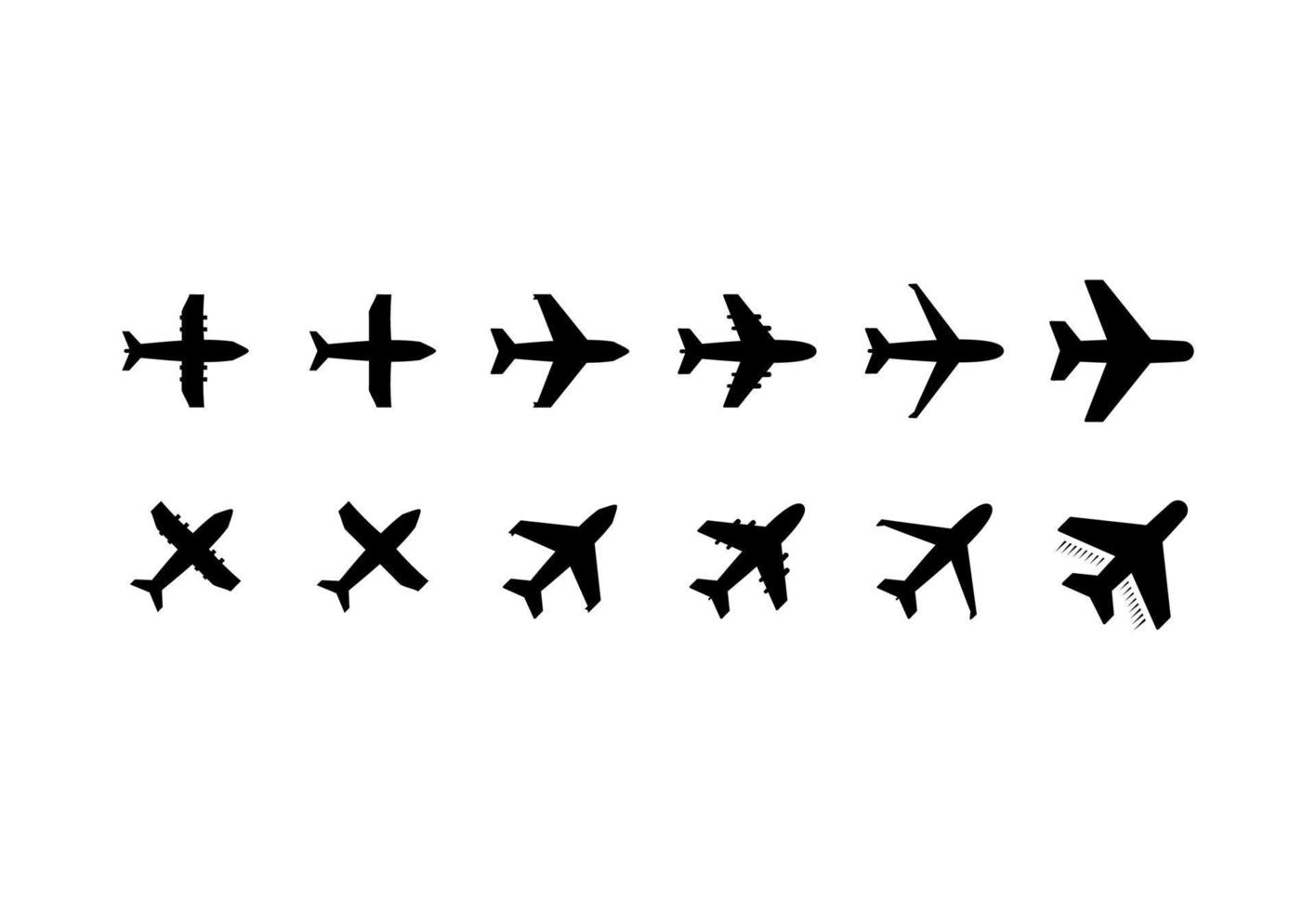 conjunto do avião ícone dentro Preto cor vetor