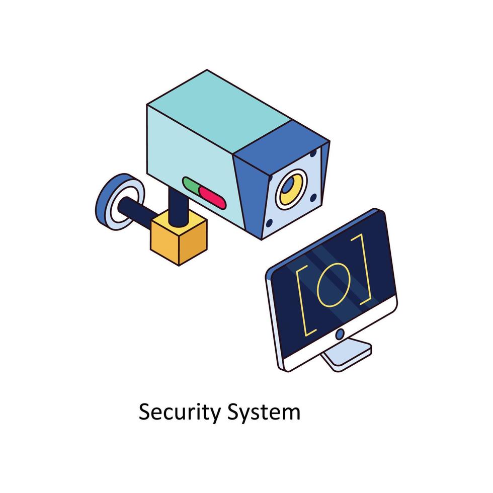 segurança sistema vetor isométrico ícones. simples estoque ilustração estoque