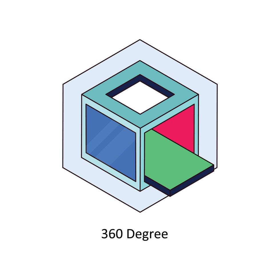 360 grau vetor isométrico ícones. simples estoque ilustração estoque