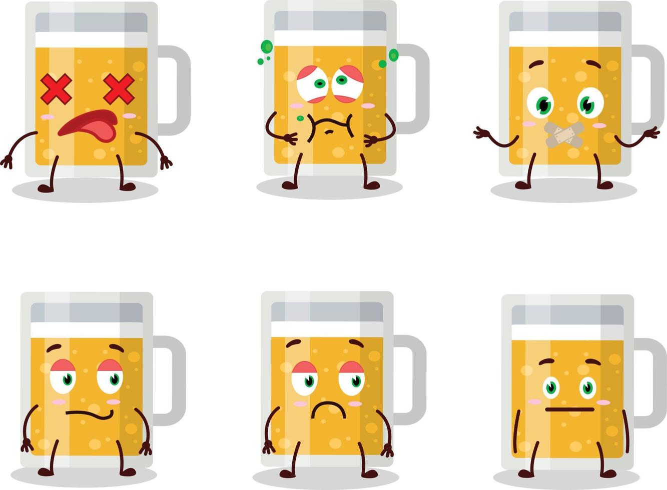 caneca do Cerveja desenho animado personagem com Não expressão vetor