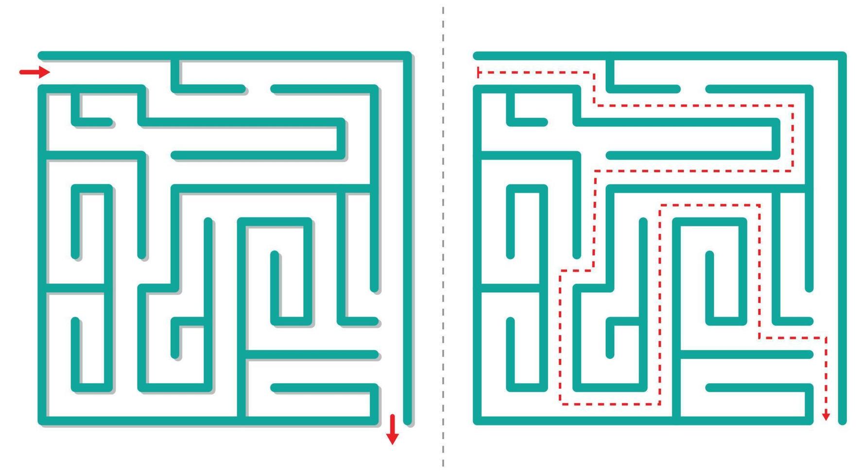 simples Labirinto abstrato jogos com responder. fácil labirinto para crianças. vetor