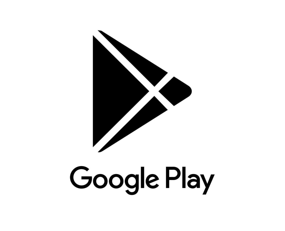 Google jogar marca logotipo símbolo com nome Preto Projeto Programas telefone Móvel vetor ilustração