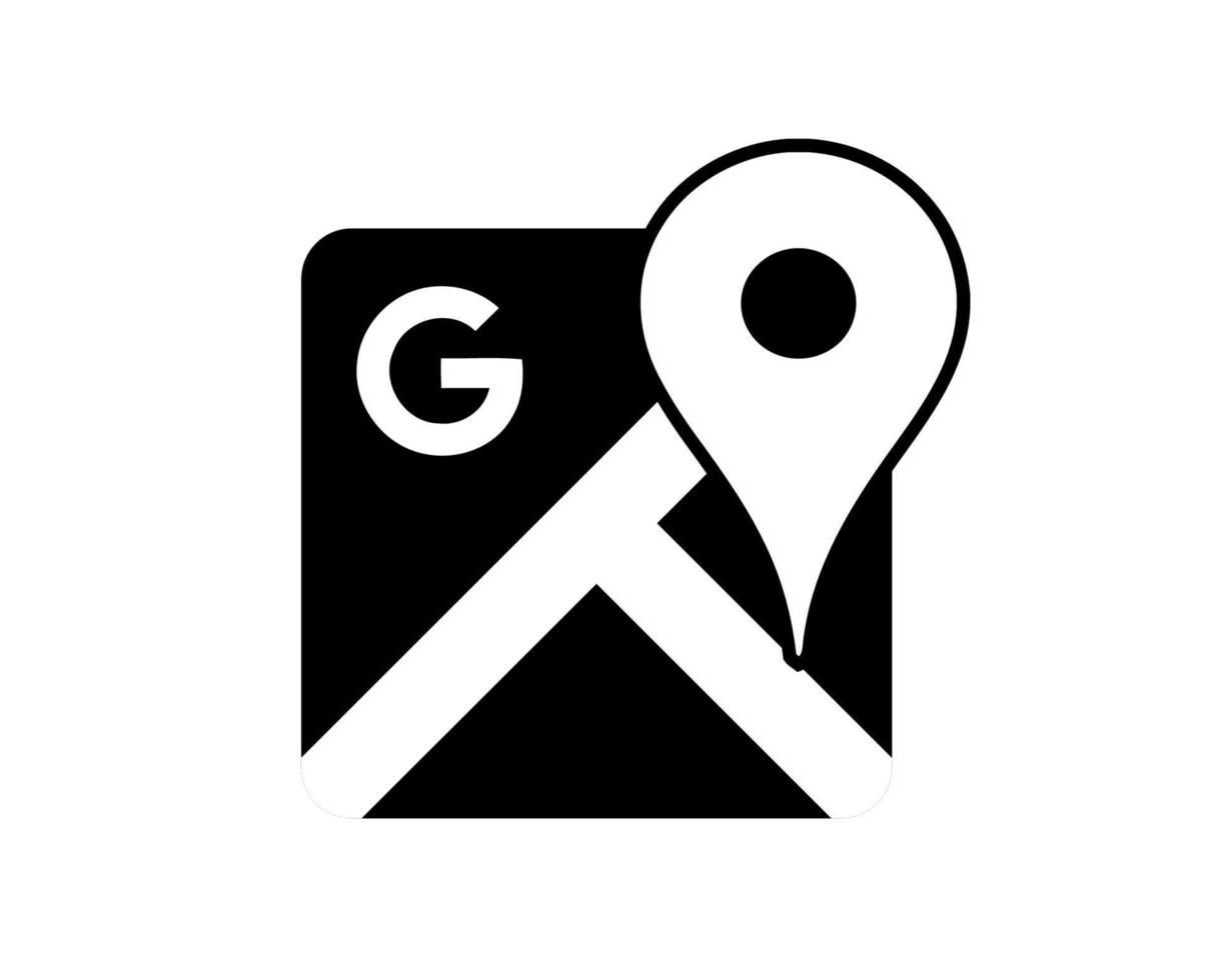 Google mapa símbolo velho logotipo Preto Projeto vetor ilustração