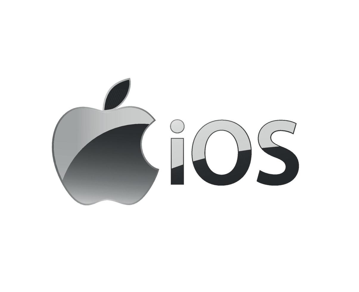 ios ícone logotipo Programas maçã símbolo com nome Projeto Móvel vetor ilustração