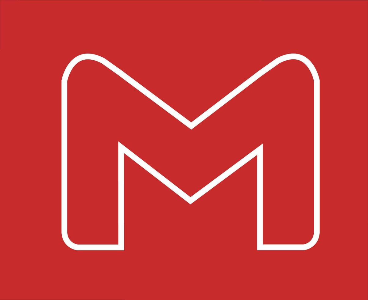 Google gmail logotipo símbolo branco Projeto vetor ilustração com vermelho fundo